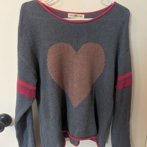 NATURAL LIFE Knit Sweater with Heart